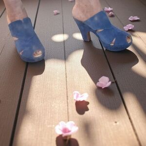 Born Crown platform heels, blue suede, price firm